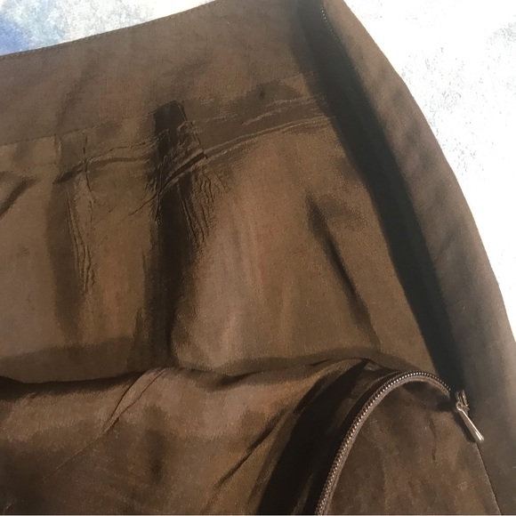 LOFT Brown Linen Blend Skirt - Size 10P - Excellent Condition - Picture 5 of 5